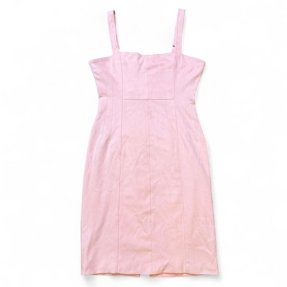 NWT Guess Peach Crème Sleeveless Rossella Faux Suede Lace Up Dress, Size 10. - Picture 3 of 8